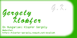 gergely klopfer business card